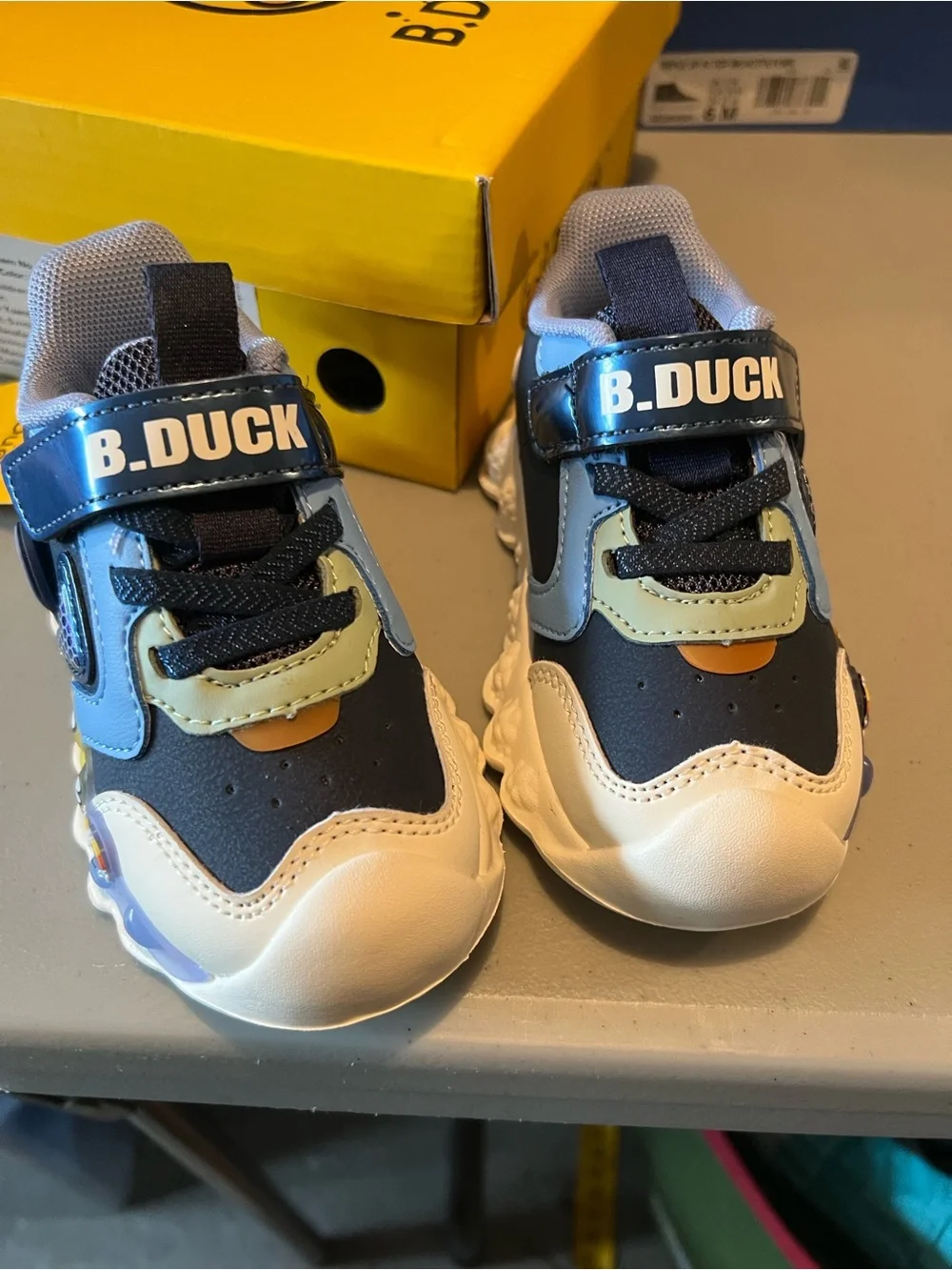 Kids Blue Multi-Color Light-Up Sneakers